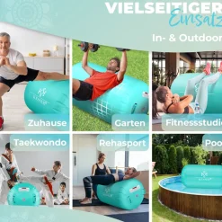 ® Aufblasbare Air Roll Airtrack, Gymnastik-Rolle | inkl. Tragetasche & elektr. Luftpumpe | Barrel Gymnastik Tumbling | Yoga Gymnastik Rolle Gymnastikmatte, Fitnessrolle ^ KESSER Hot