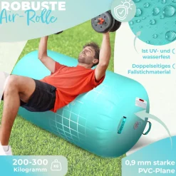 ® Aufblasbare Air Roll Airtrack, Gymnastik-Rolle | inkl. Tragetasche & elektr. Luftpumpe | Barrel Gymnastik Tumbling | Yoga Gymnastik Rolle Gymnastikmatte, Fitnessrolle ^ KESSER Hot
