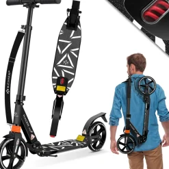 ® Cityroller Scooter 205mm Räder PU Big Wheel - Pro-S Tretroller mit Doppel Federung, City-Roller Scooter klappbar und Höhenverstellbar, Roller Kickscooter für Erwachsene und Kinder ^ KESSER Outlet