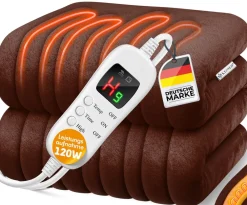 ® Heizdecke aus Plüsch TÜV SÜD GS geprüft | elektrische Wärmedecke mit Timer Abschaltautomatik | Kuscheldecke  | 9 Temperaturstufen | waschbar bis 40°C | Digitalanzeige ^ KESSER Sale