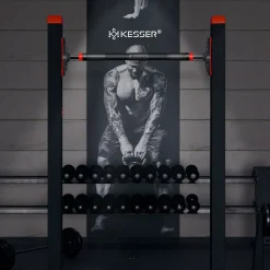 ® Klimmzugstange Türrahmen verstellbar, Pull Up Bar Heimturnhalle, Reckstange ohne Schrauben/Bohren, 68-106 cm Ausziehbar, Tragfähigkeit bis zu 300Kg & rutschfeste Griffe, inkl. Resistenzbänder ^ KESSER Discount