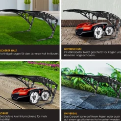 ® Mähroboter Garage Dach Carport Überdachung für Mähroboter Rasenmäher Rasenroboter Automower Garten Witterungsbeständig Mährobotergarage inkl. Montagematerial, Maße 82 x 103 x 47 cm ^ KESSER Online