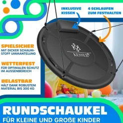 KESSER ® Nestschaukel Tellerschaukel Hängeschaukel Rundschaukel Schaukel verstellbar Garten-Schaukel Kinderschaukel Indoor - Outdoor-Schaukel für Kinder & Erwachsene Bunt Outlet