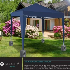 KESSER ® Pavillonstandfüße 4er Set Pavillon Standfuß mit Wasser/Sand befüllbar 22 x 22 x 25cm HDPE Gewichte zur Stabilisation für Pavillons Gartenzelte Festzelte Standsicherung Stabil Anthrazit Best