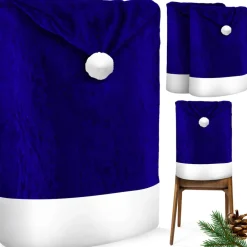 KESSER ® Premium Weihnachtsstuhlüberzug Set Stuhlhussen für Weihnachten Nikolausmütze Stuhlbezug Husse Weihnachtsdeko für Stühle Überzieher - Stuhlabdeckung im weihnachtlichen Design Rot / Weiß Online