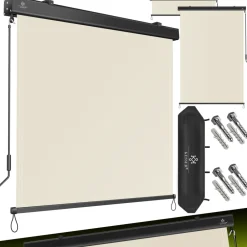 KESSER ® Senkrechtmarkise Außenrollo Handkurbelmechanismus Balkonrollo Sonnen & Sichtschutz Beschattung Sonnenschutz Außen Rollo mit Kurbel Markisenkasten Balkon & Terrasse Inkl. Montageset & Abdeckung Anthrazit Best
