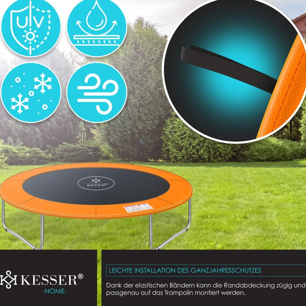 KESSER ® - Trampolin Randabdeckung Ø 244 , 305 , 366 , , 30cm breit 100% UV-beständig reißfest Federabdeckung , Grün , Blau Sale