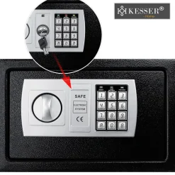KESSER ® Tresor Safe Elektronik-Zahlenschloss 31x20x20cm LED-Anzeige Stahlbolzen Silber New