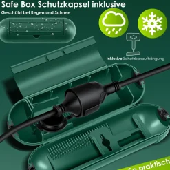 ® Verlängerungskabel mit Schutzkappe Outdoor - für Innenbereich Außenbereich - Verlängerung Stromkabel – 230 V IP44 - Schutzkontakt Baustellenkabel Schutzkontaktstecker ^ KESSER Hot