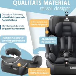 KIDIZ ® Autokindersitz Premium Kinderautositz Gruppe 1+2+3, 9-36 kg 5-Punkt-Sicherheitsgurt, Autositz, Kindersitz, Einstellbare Kopfstütze, Mitwachsende Sitzerhöhung 1-12 Jahre, Stabil und Sicher Rosa Sale