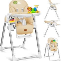 KIDIZ ® 3in1 Hochstuhl Kinderhochstuhl inkl. Spielbügel , Babyliege , Kombihochstuhl Babyhochsitz ,7 höhenverstellbar Verstellbare Rückenlehne , mitwachsend ab 0 Monate bis 6 Jahre Babystuhl Blau Outlet