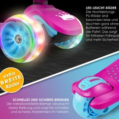 ® Roller Kinder Scooter X-Pro2 Dreiradscooter mit PU LED Leuchtenden Räder Kinderroller faltbar Tret-Roller höhenverstellbarer Cityroller Kinderscooter für Jungen Mädchen 3-12 Jahre ^ KIDIZ Sale