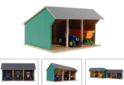 Kids Globe Fahrzeugschuppen 1:32 für bis zu 3 Fahrzeuge Maße 45x28x22 cm