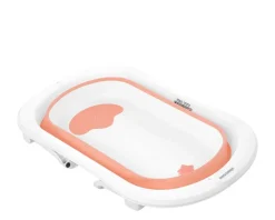 Kikkaboo Babybadewanne Fiji faltbar rutschfest Wasserablauf leicht zu reinigen rosa Clearance