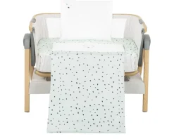 Kikkaboo Babybettwäsche Set Bear with me 3-teilig Decke 85 x 55 Kissen 45 x 35 grün blau Online