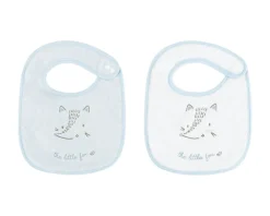 Kikka Boo Kikkaboo Babylatz Frottee 2-teiliges Set, Lätzchen, Druckknopf, 100% Baumwolle blau Online