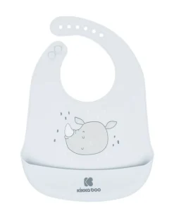 Kikkaboo Babylatz Savanna integrierter Krümelschutz, Silikon, ab 4 Monaten hellblau Discount