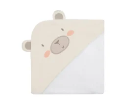 Kikka Boo Kikkaboo Kapuzenhandtuch 90 x 90 cm, Babyhandtuch mit Kapuze, 100% Baumwolle beige Hot