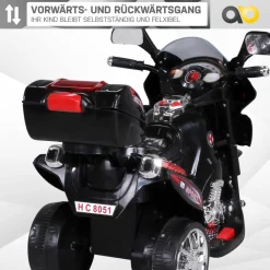 Kindermotorrad C051, Kinder-Elektro-Motorrad mit 12-Watt-Motor, LED-Scheinwerfer, 2-Gang-Getriebe ^ Actionbikes Motors Online