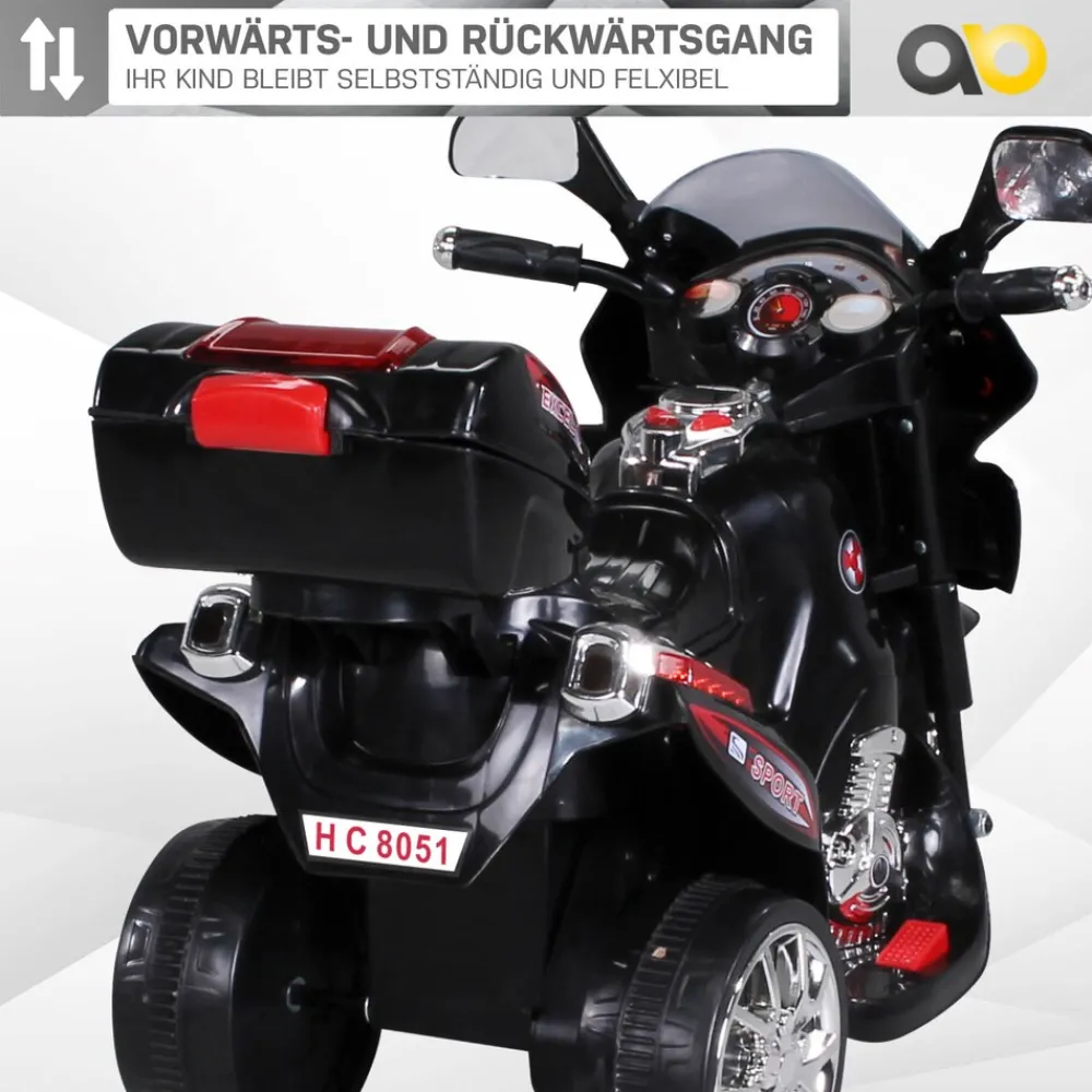 Kindermotorrad C051, Kinder-Elektro-Motorrad mit 12-Watt-Motor, LED-Scheinwerfer, 2-Gang-Getriebe ^ Actionbikes Motors Online