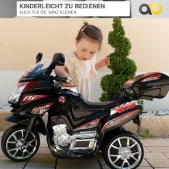 Kindermotorrad C051, Kinder-Elektro-Motorrad mit 12-Watt-Motor, LED-Scheinwerfer, 2-Gang-Getriebe ^ Actionbikes Motors Online
