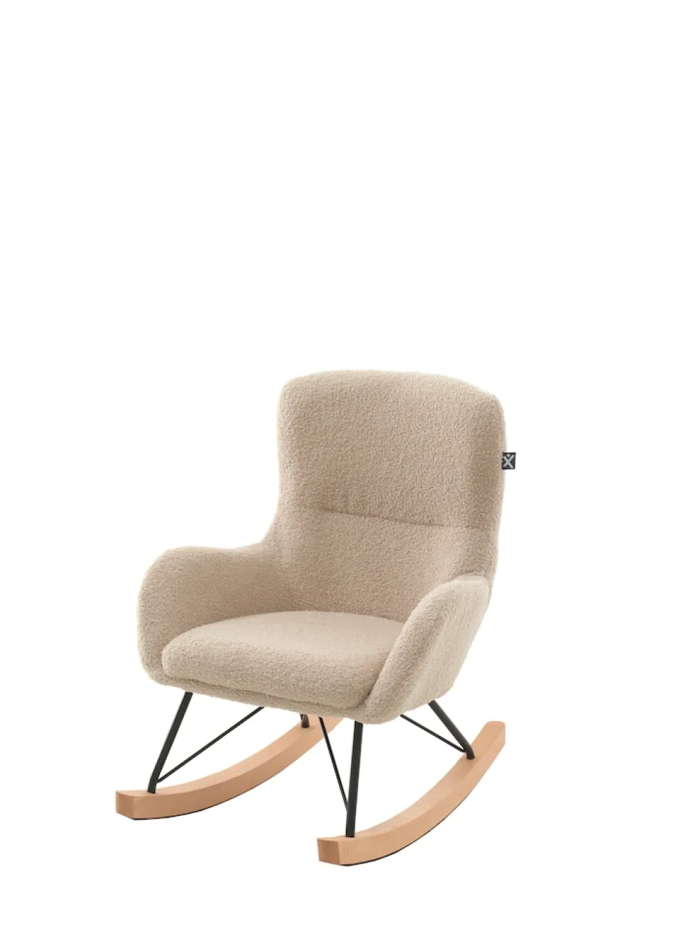 Kinder-Schaukelstuhl, Bezug Bouclé Beige ^ vipack New