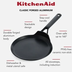 CC005680-001 Pfannkuchenpfanne 28cm Schwarz ^ KitchenAid Clearance
