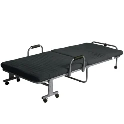 Klappbare Gästeliege mit verstellbarer Rückenlehne Gästebett Grau ^ HTI-Living Outlet