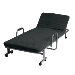 Klappbare Gästeliege mit verstellbarer Rückenlehne Gästebett Grau ^ HTI-Living Outlet