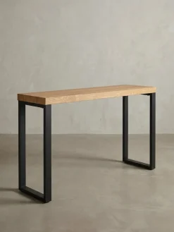 KADIMA DESIGN Konsolentisch – Eiche-Dekor/Schwarz, 120x39x75,5cm, schmal, mit Metallbeinen