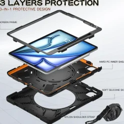 Wigento Kunststoff für Apple iPad Air 13 2026 / 2025 Robuste Hybrid Schwarz Outlet