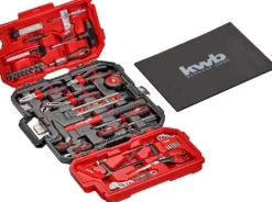 Werkzeugkoffer, 70-teilige Werkzeug-Set, stabiler Kunststoff-Koffer, mit Tragegriff zum Transportieren und Aufhängen, hochwertiger Werkzeugsatz, ideal für Werkstatt und Haushalt ^ KWB New