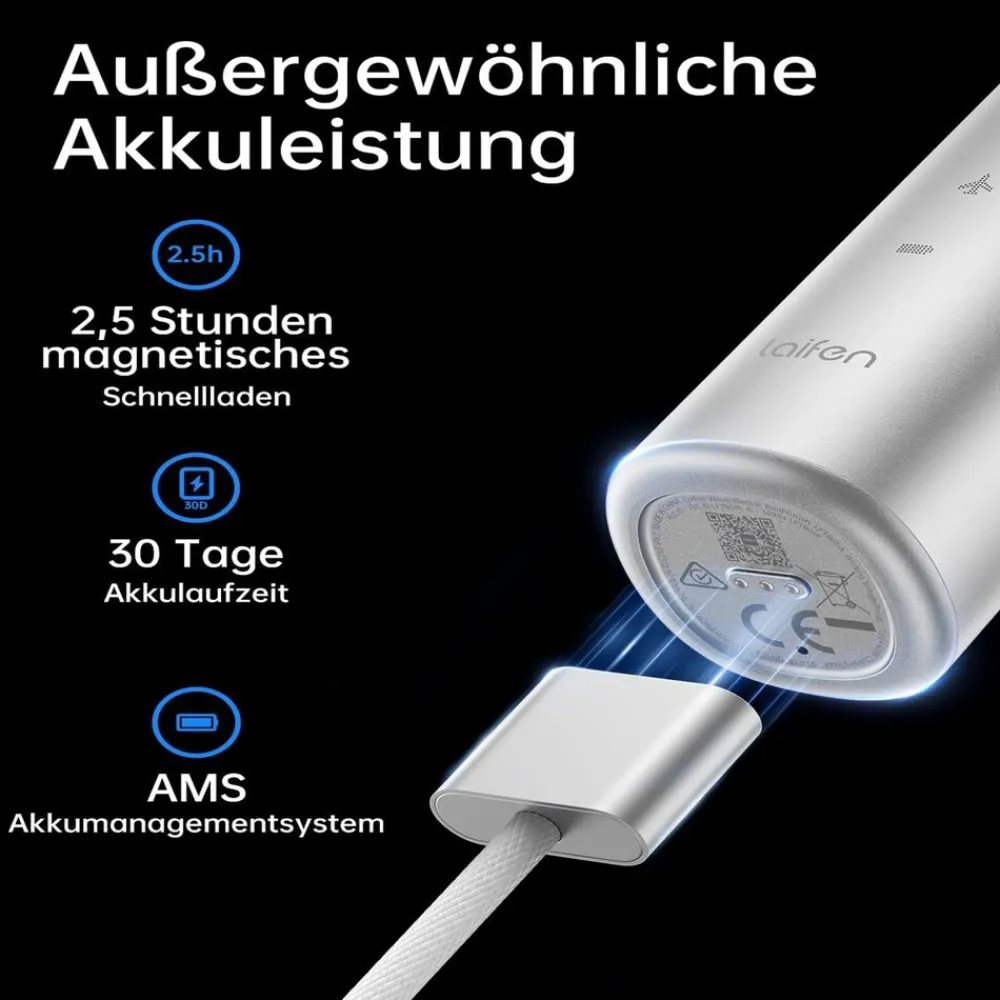 Wave Alu Elektrische Zahnbürste Silber ^ Laifen Hot