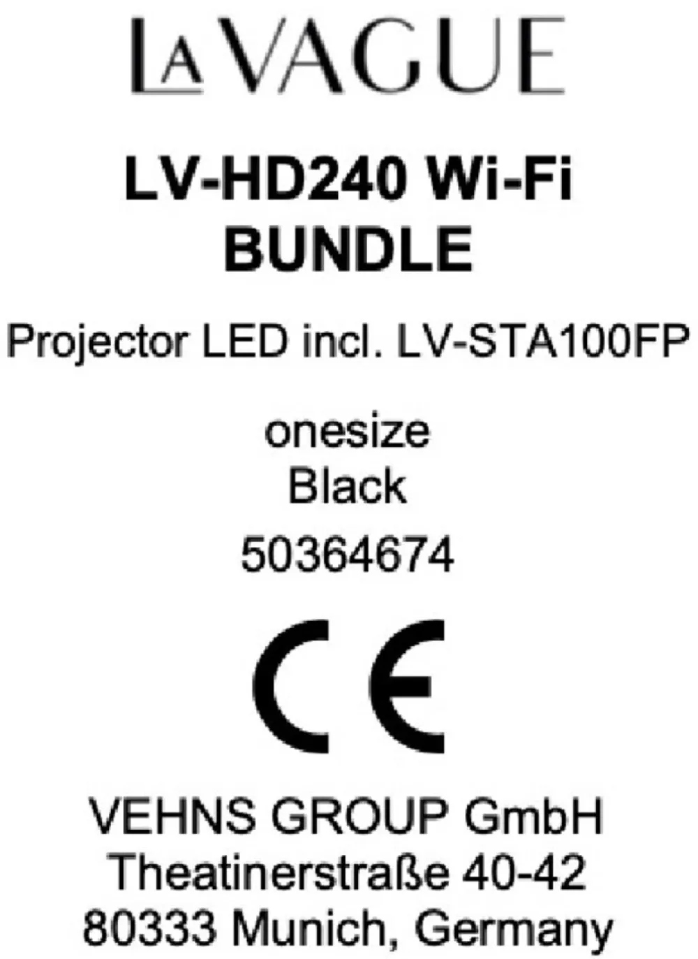 LA VAGUE LED-Projektor inkl. LV-STA100FP LV-HD240 Wi-Fi BUNDLE weiß Best