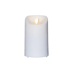 LED Outdoor-Kerze ,M-Twinkle' in weiß, Batterie + Timer, Flacker-Effekt, H 12,5cm, Ø 7,5cm ^ Star Trading Sale