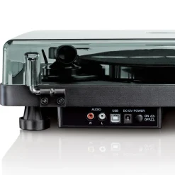 Lenco L-30BK - Plattenspieler mit Riemenantrieb und Holzgehäuse - USB/PC-Encoding - Auto-Stopp-Funktion - schwarz