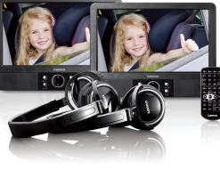 MES-415 Tragbares 9" DVD Player Set mit 2 festen Autohalterungen und 2 Kopfhörern ^ Lenco Best