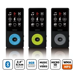 MP3/MP4-Player mit Bluetooth® und 8 GB internem Speicher Schwarz ^ Lenco Sale