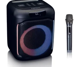 PA-101BK - Bluetooth® Party-Lautsprecher mit LED-Lichteffekten - 100W RMS, USB, 14 Stunden Batterielaufzeit - Schwarz ^ Lenco Best