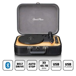 Lenco Retro Bluetooth® Plattenspieler mit eingebauten Lautsprechern Schwarz Clearance