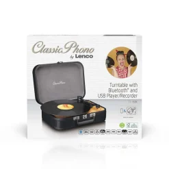 Lenco Retro Bluetooth® Plattenspieler mit eingebauten Lautsprechern Schwarz Clearance