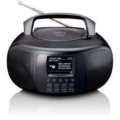 Lenco Tragbares Internetradio mit DAB+/FM, Bluetooth®, CD-Player und großem LCD-Farbdisplay Schwarz Discount