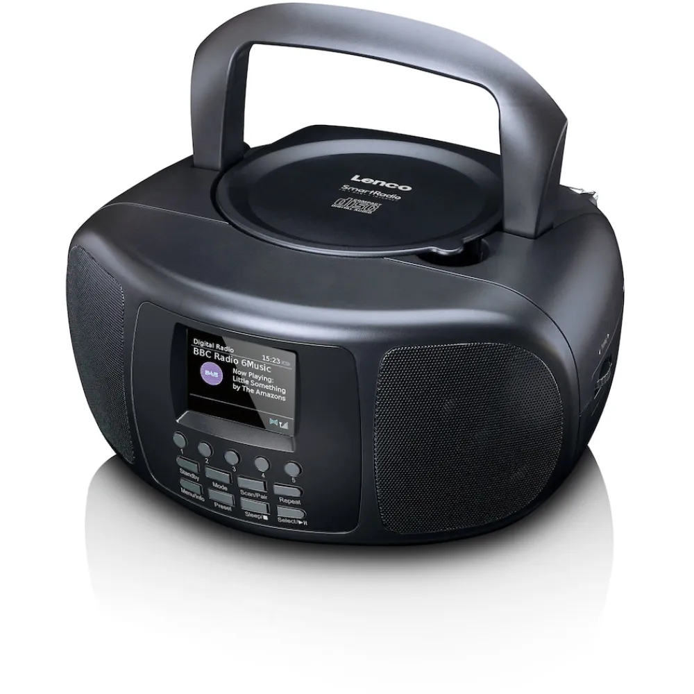 Lenco Tragbares Internetradio mit DAB+/FM, Bluetooth®, CD-Player und großem LCD-Farbdisplay Schwarz Discount