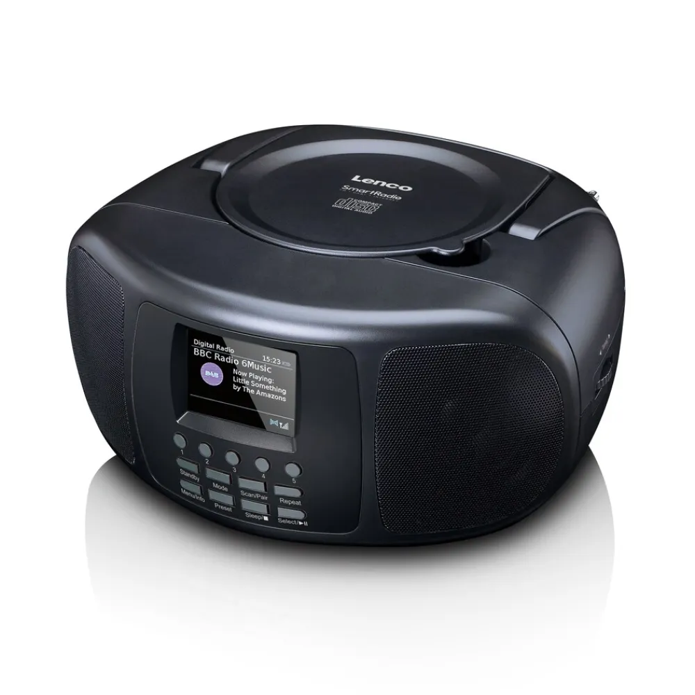 Lenco Tragbares Internetradio mit DAB+/FM, Bluetooth®, CD-Player und großem LCD-Farbdisplay Schwarz Discount