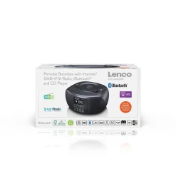 Lenco Tragbares Internetradio mit DAB+/FM, Bluetooth®, CD-Player und großem LCD-Farbdisplay Schwarz Discount