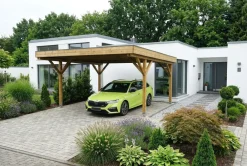 , Doppelcarport mit Flachdach Modell "Hockenheim" ^ LENNECARport