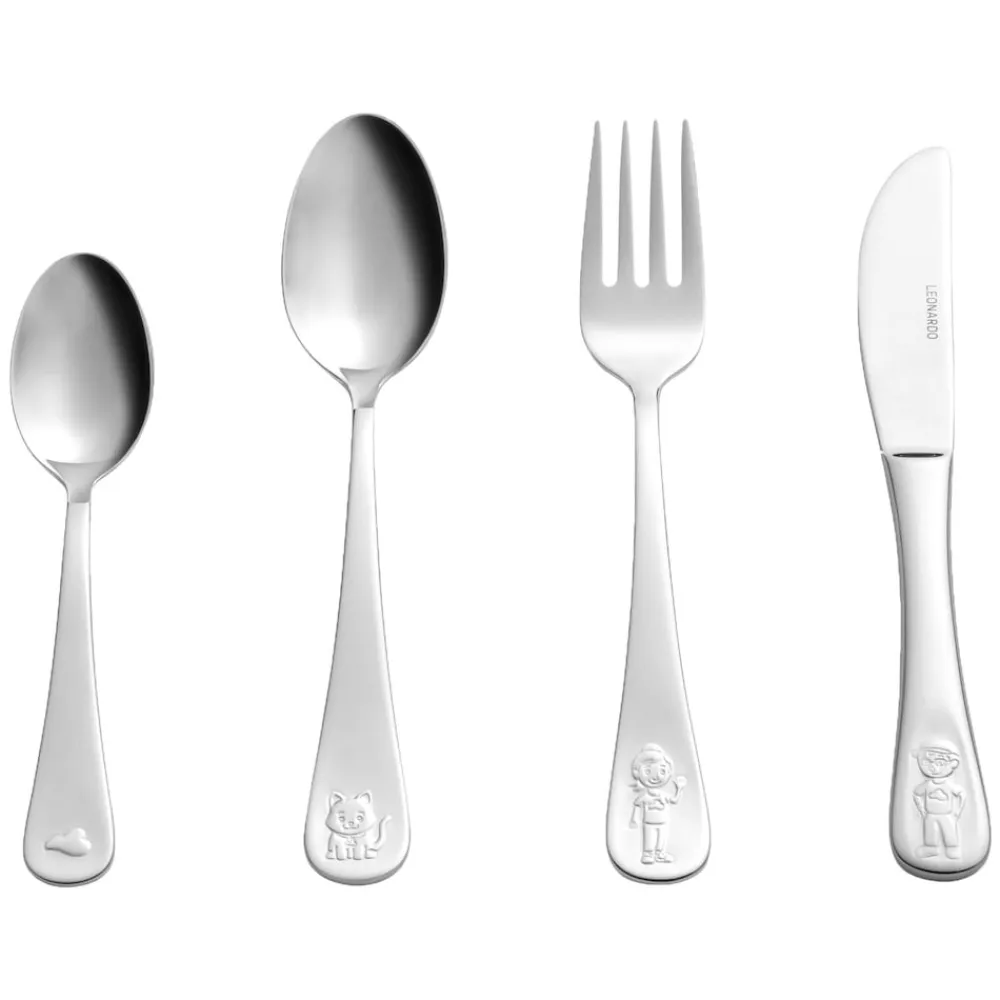 Leonardo Kinderbesteck Bambini Avventura 4er Set silber Outlet