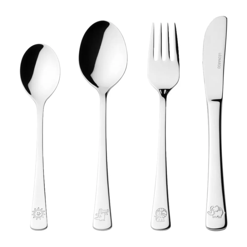 Leonardo Kinderbesteck Bambini 4er Set silber Clearance