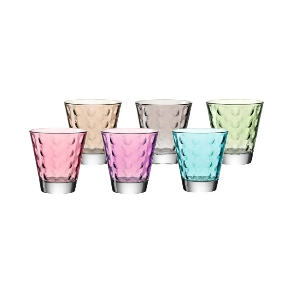 Leonardo Trinkgläser Optic 215 ml 6er Set bunt Hot