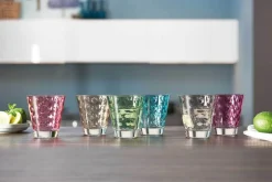 Leonardo Trinkgläser Optic 215 ml 6er Set bunt Hot